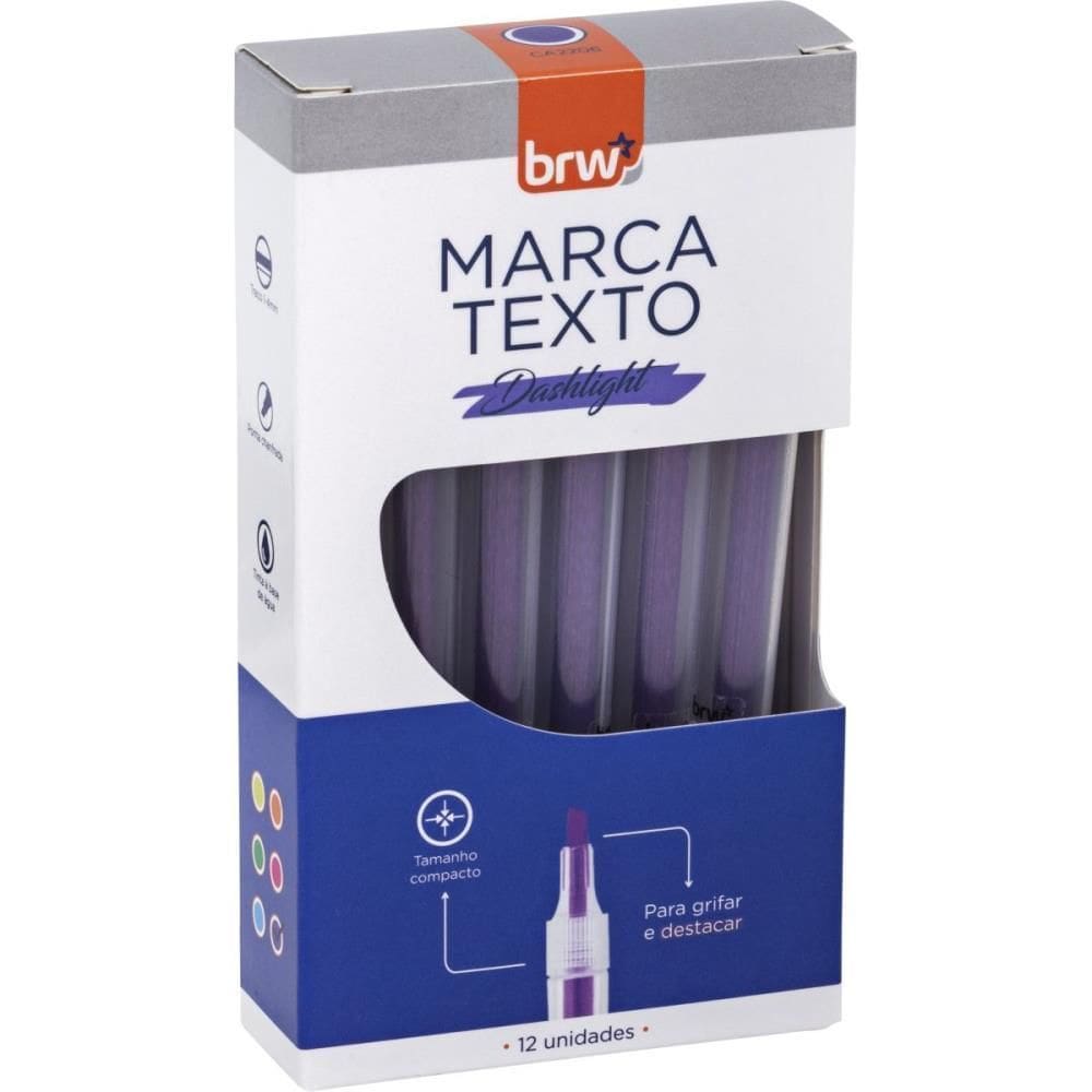Caneta Marca Texto Dashlight Roxo Cx.C/12