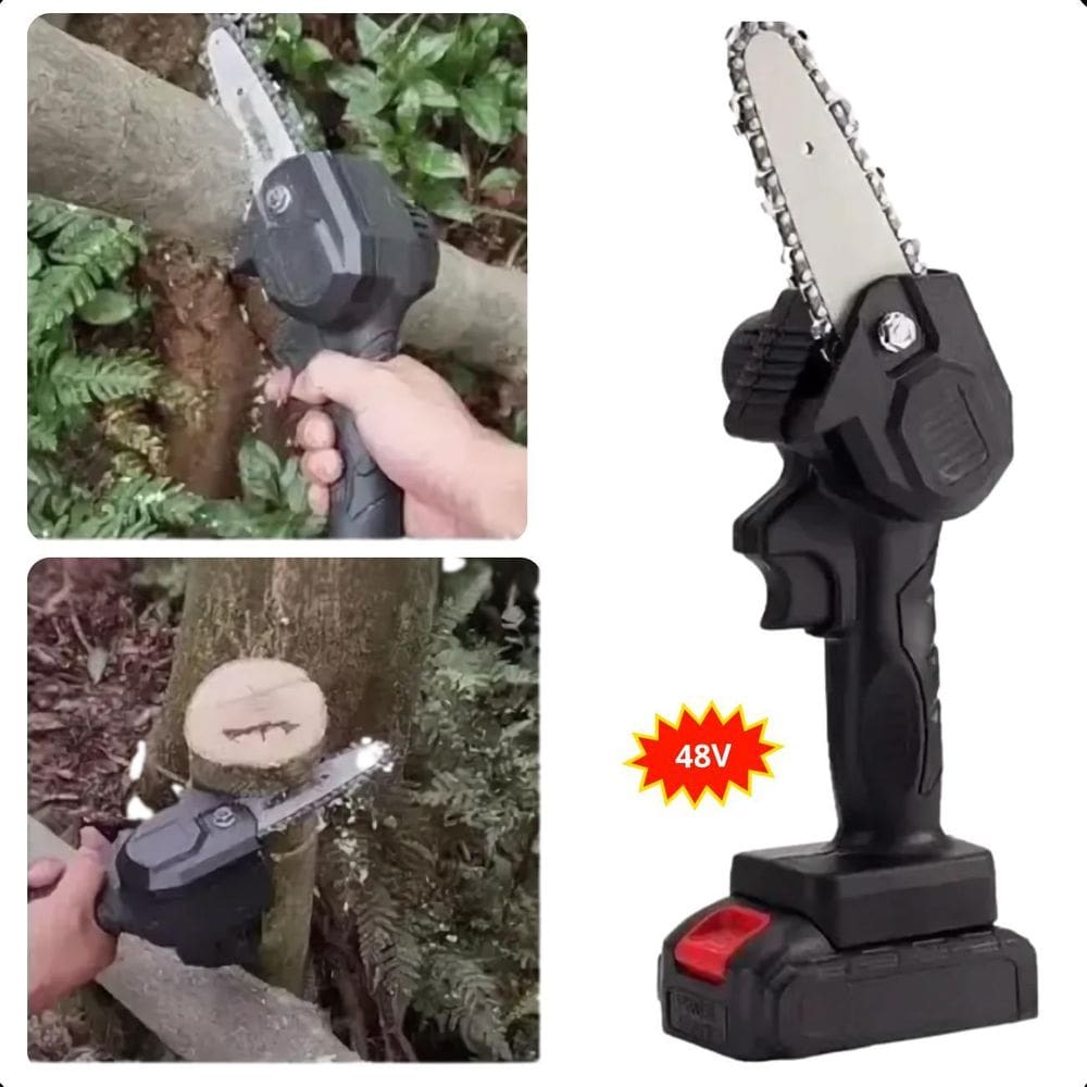 Mini Motosserra 48V Prática Para Jardinagem