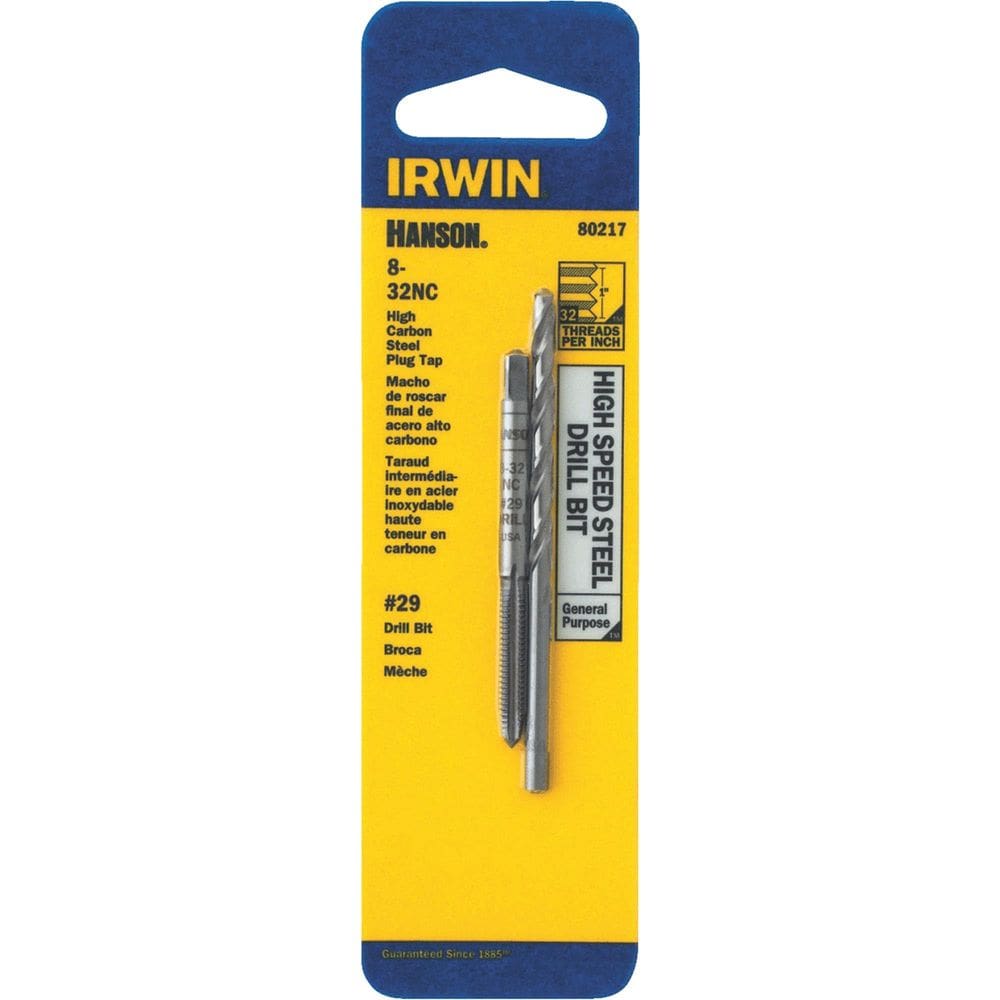 Conjunto de brocas e torneiras IRWIN 8-32 NC e broca nº 29