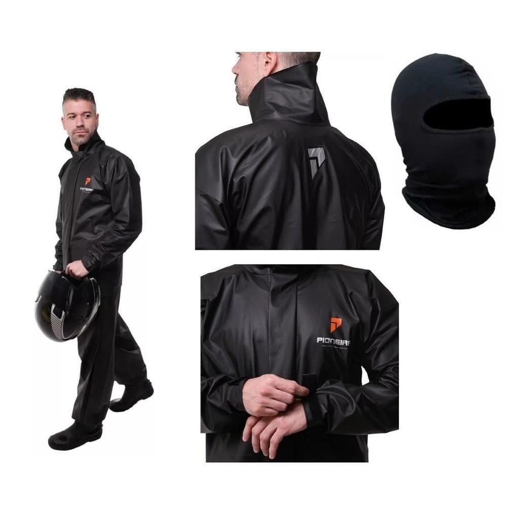 Capa De Chuva Pioneira Pvc Combate Capuz Balaclava Tamanho P