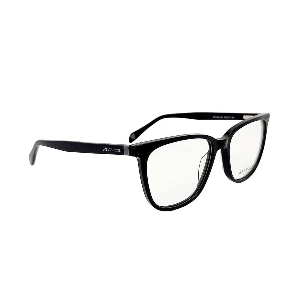 Armação Atitude AT7189 Quadrado Feminino Preto Brilho M