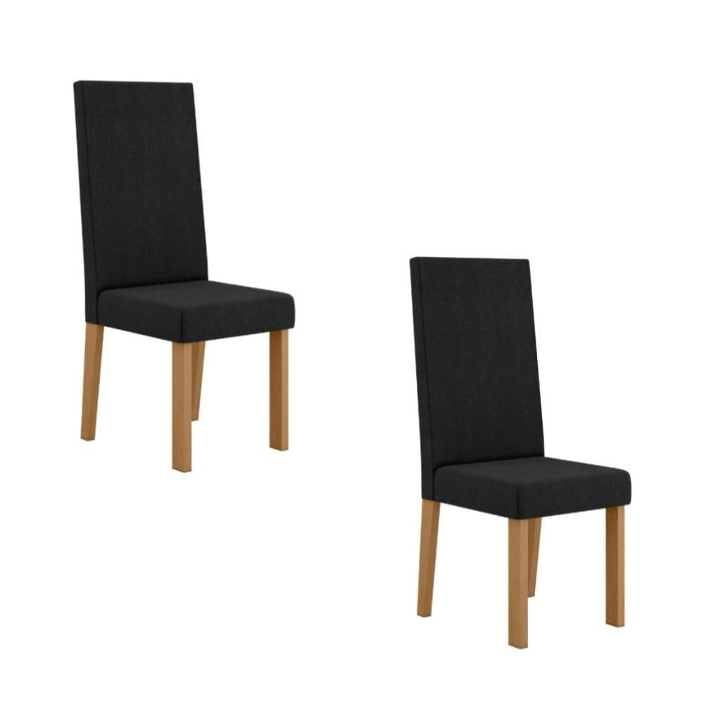 Kit 2 Cadeiras Nice Com Espaldar – Tecido Veludo Suede Pés em MDF com Sapatilhas Plásticas – Sonetto