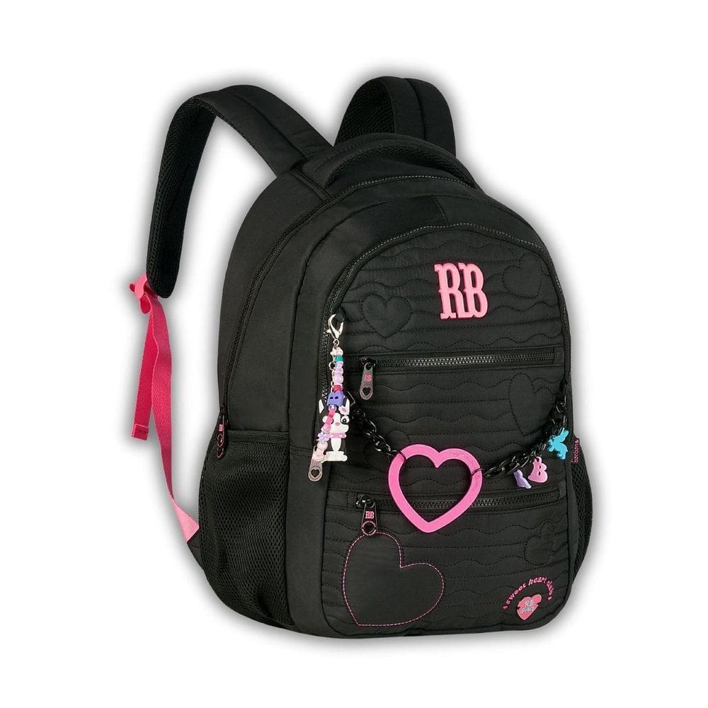 Mochila Rebecca Bonbon Costas Meninas Escolar Passeio Preta