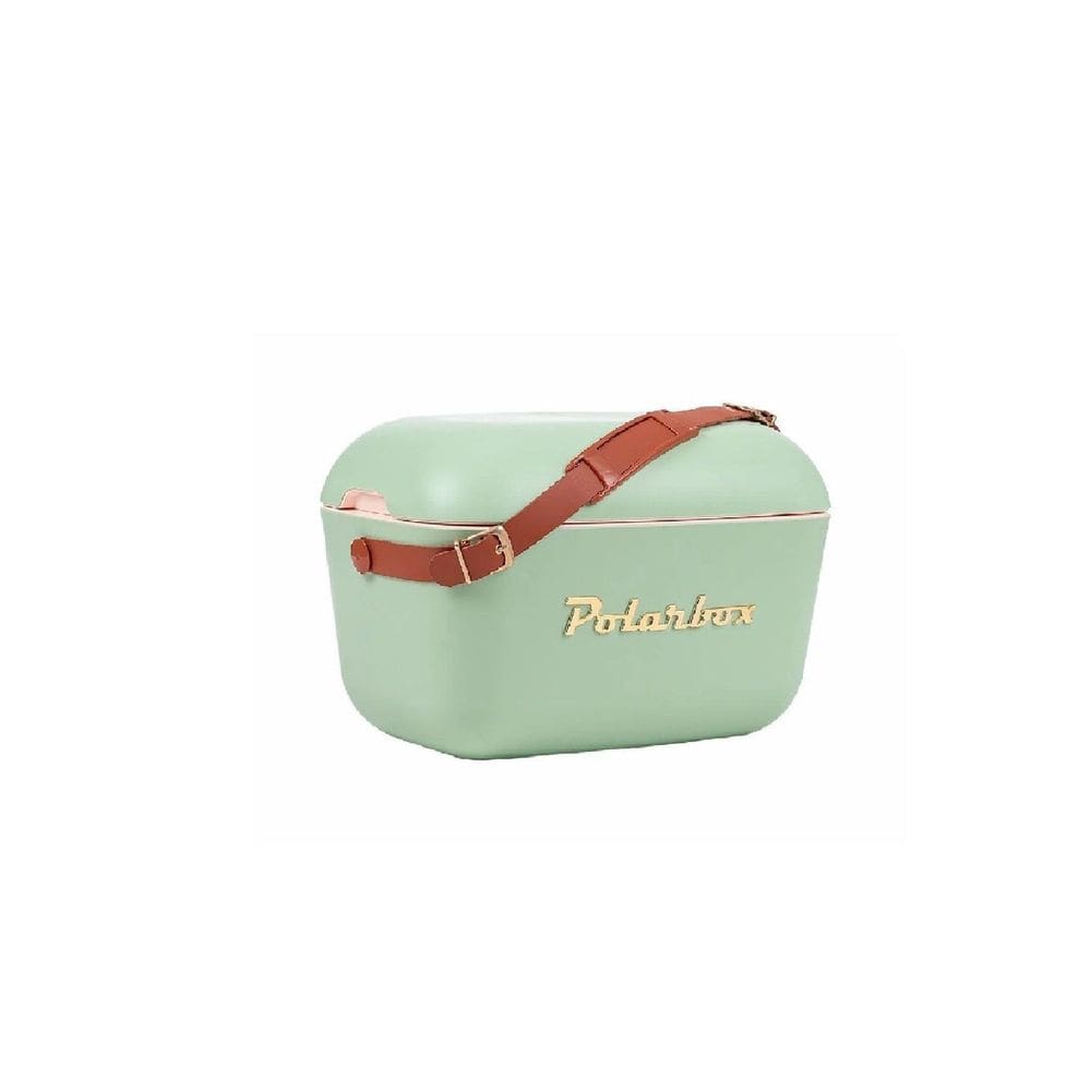 Bolsa Térmica Cooler Retrô Com Alça Em Couro 20 Litros Verde