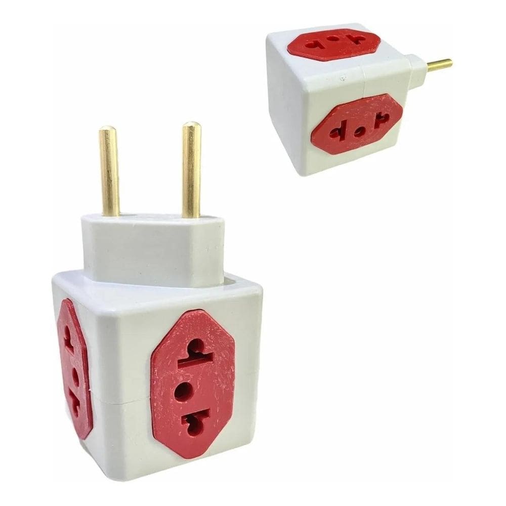 2 Adaptador Benjamin Cubo 3D 3 Entradas Universal