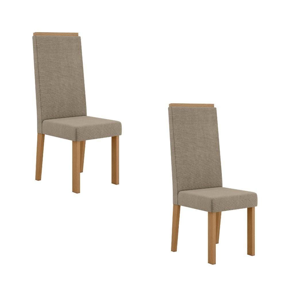 Kit 2 Cadeiras Nice com Espaldar – Tecido Veludo Suede, Pés em MDF com Sapatilhas Plásticas – Sonetto