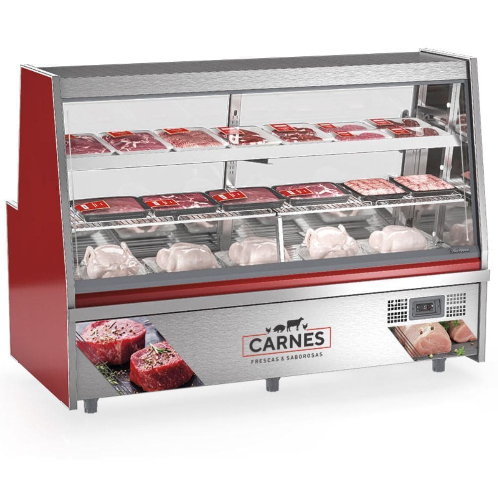 Balcão de Frios e Avícola Aquecido 2MT GRTA200A Vermelho Gelopar 220V