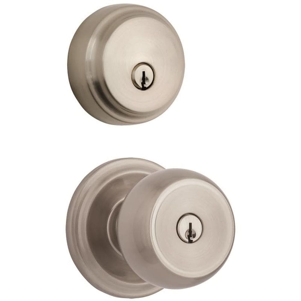Fechadura de porta com botão de entrada BRINKS Satin Nickel ANSI Grade 2