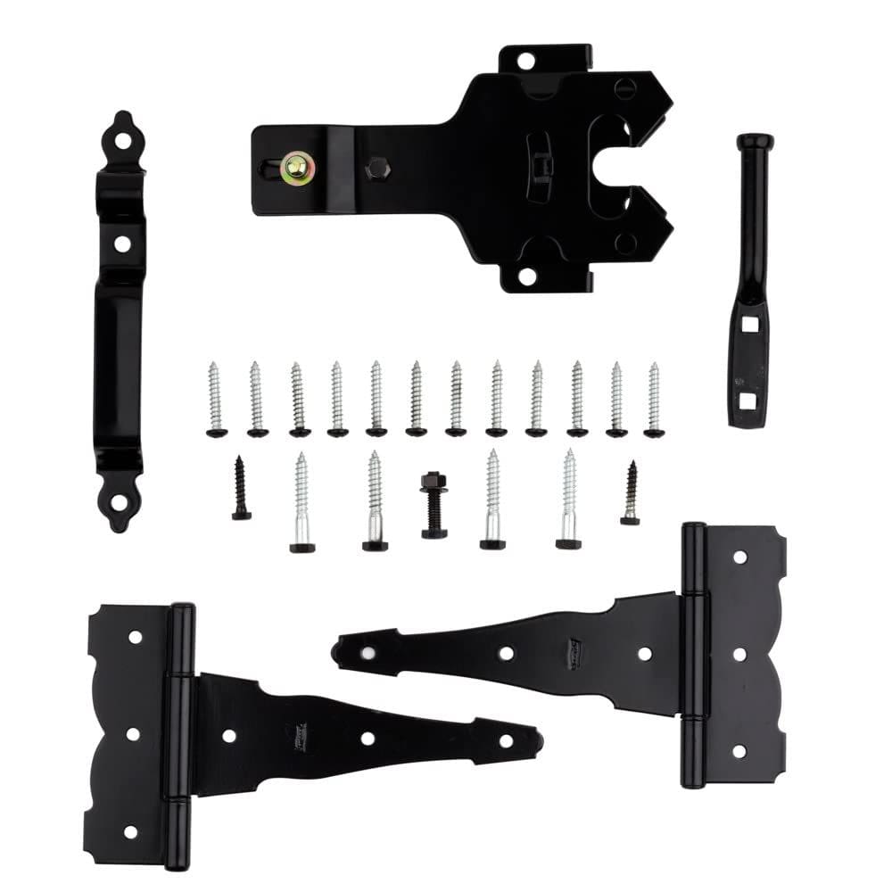 Kit decorativo de porta com dobradiça em T National Hardware Black
