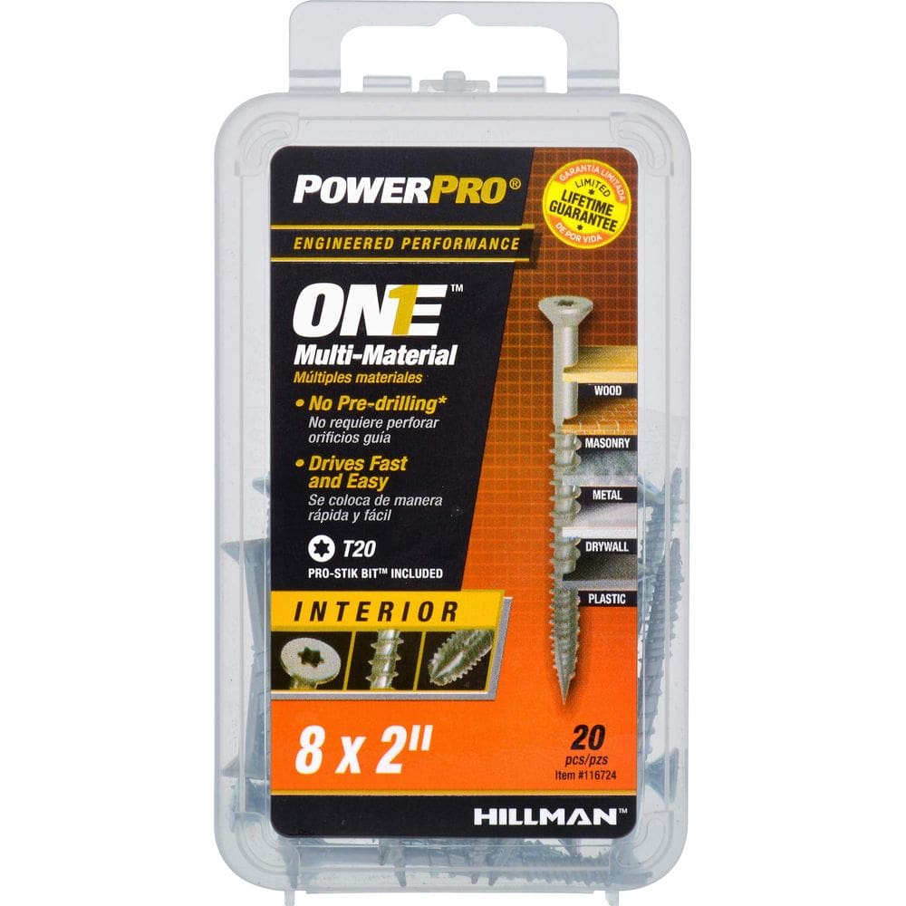 Power Pro Tornillos #8 x 5 cm de Acero Galvanizado Paquete de 20