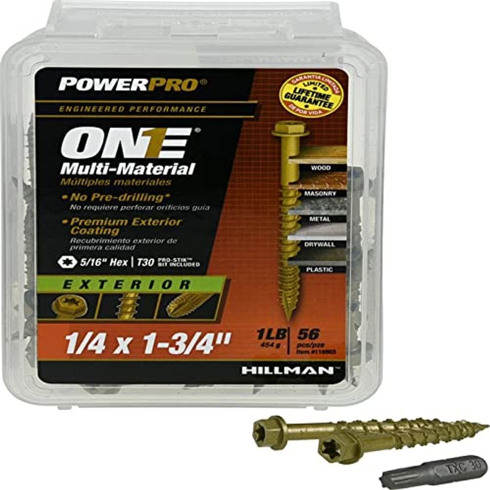 Parafusos Hillman POWERPRO ONE 1/4” x 4,4 cm Aço Bronze
