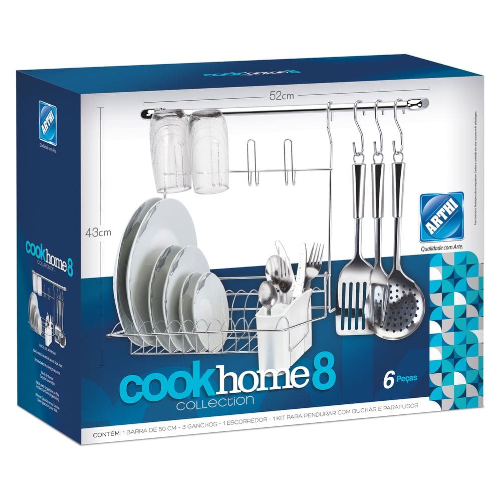 Cook Home Organização Suspensa Cromado 1408 Arthi