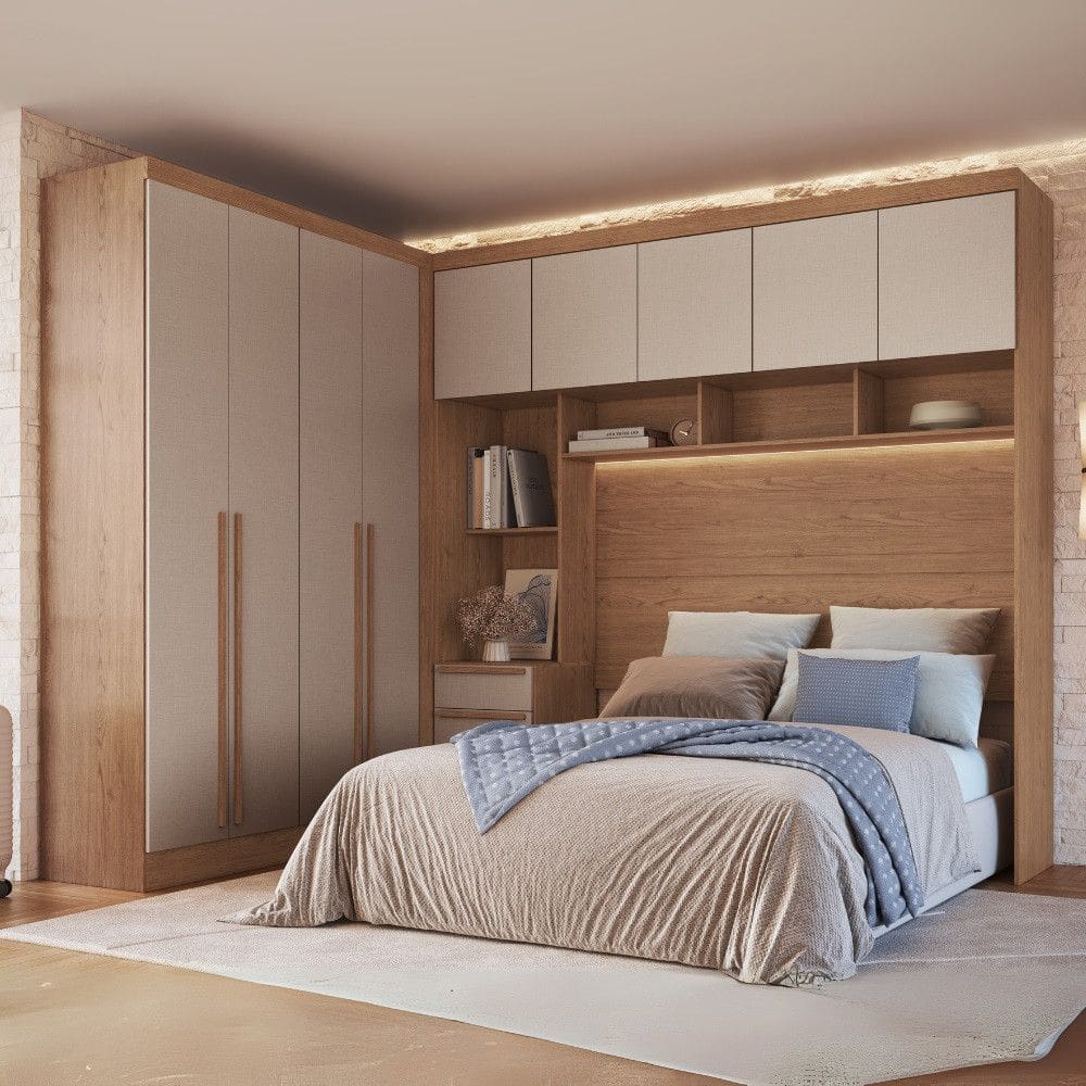 Quarto Modulado Casal 10 Portas 3 Gavetas Infinity Móveis Castro