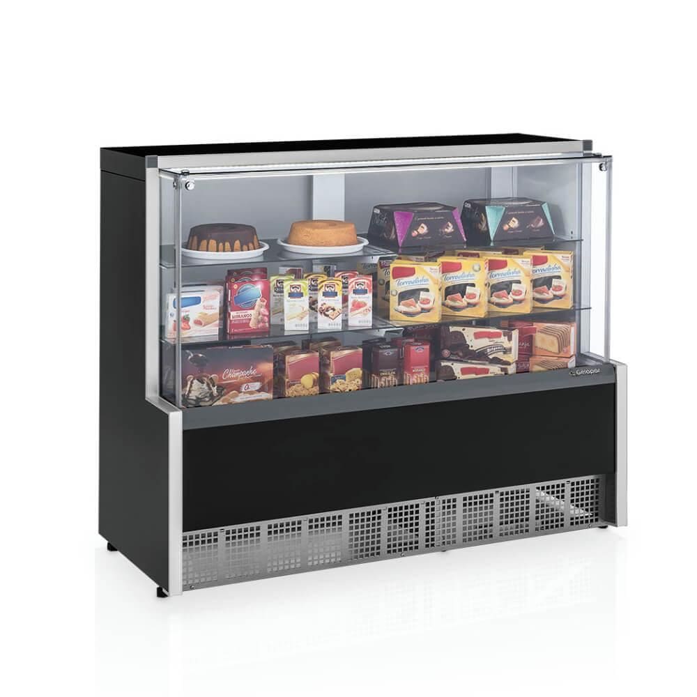 Vitrine Neutra Gelopar Aurora Preta 140cm MPNA-140RPR