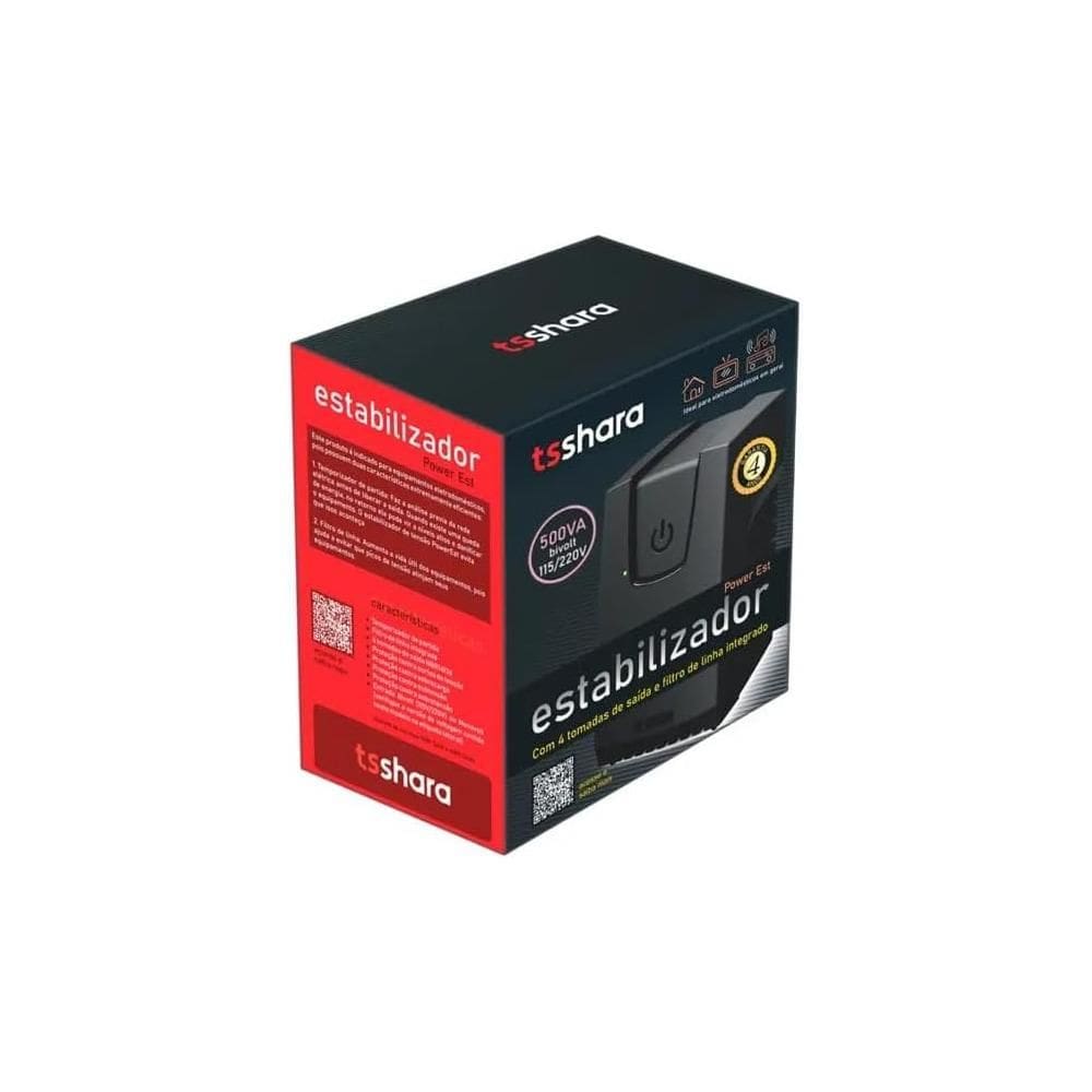 Estabilizador TS Shara 500VA Bivolt 4 Tomadas