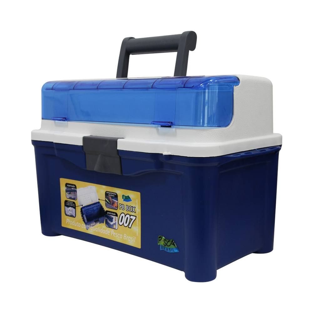 Maleta De Pesca PB Box 007 33L Plástico Pesca Brasil Azul