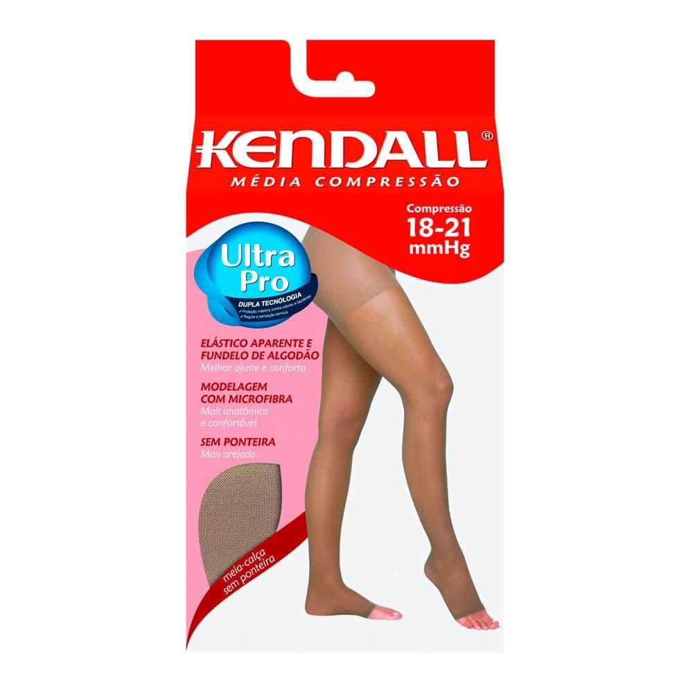 Meia Calça Kendall Feminina Média Compressão (18-21mmHg) Ponteira Aberta Tamanho G Cor