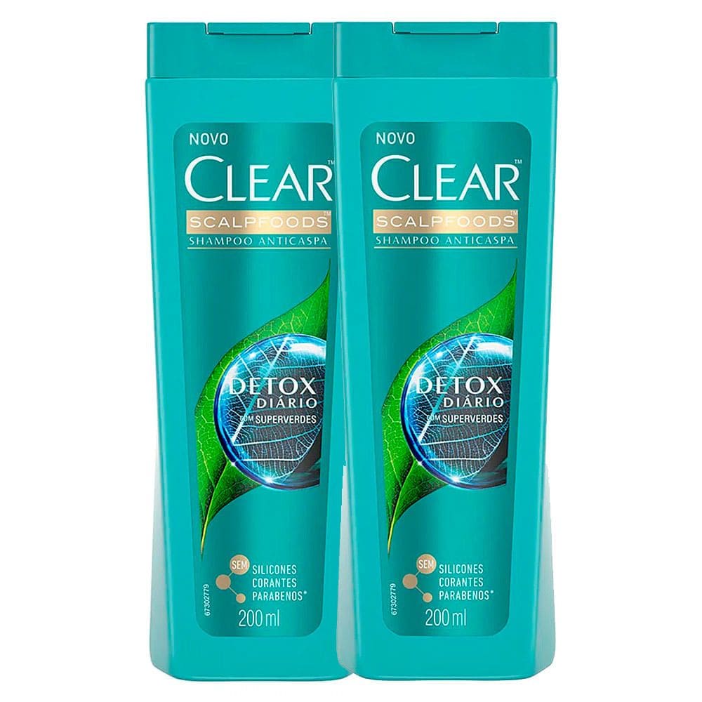 Shampoo Clear Detox Diário 200ml | Kit com duas unidades