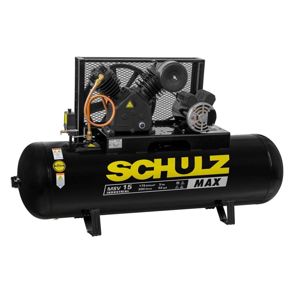 Compressor de Ar Schulz MSV 15 MAX 200 Litros 3 cv Monofásico 175 Libras IP21