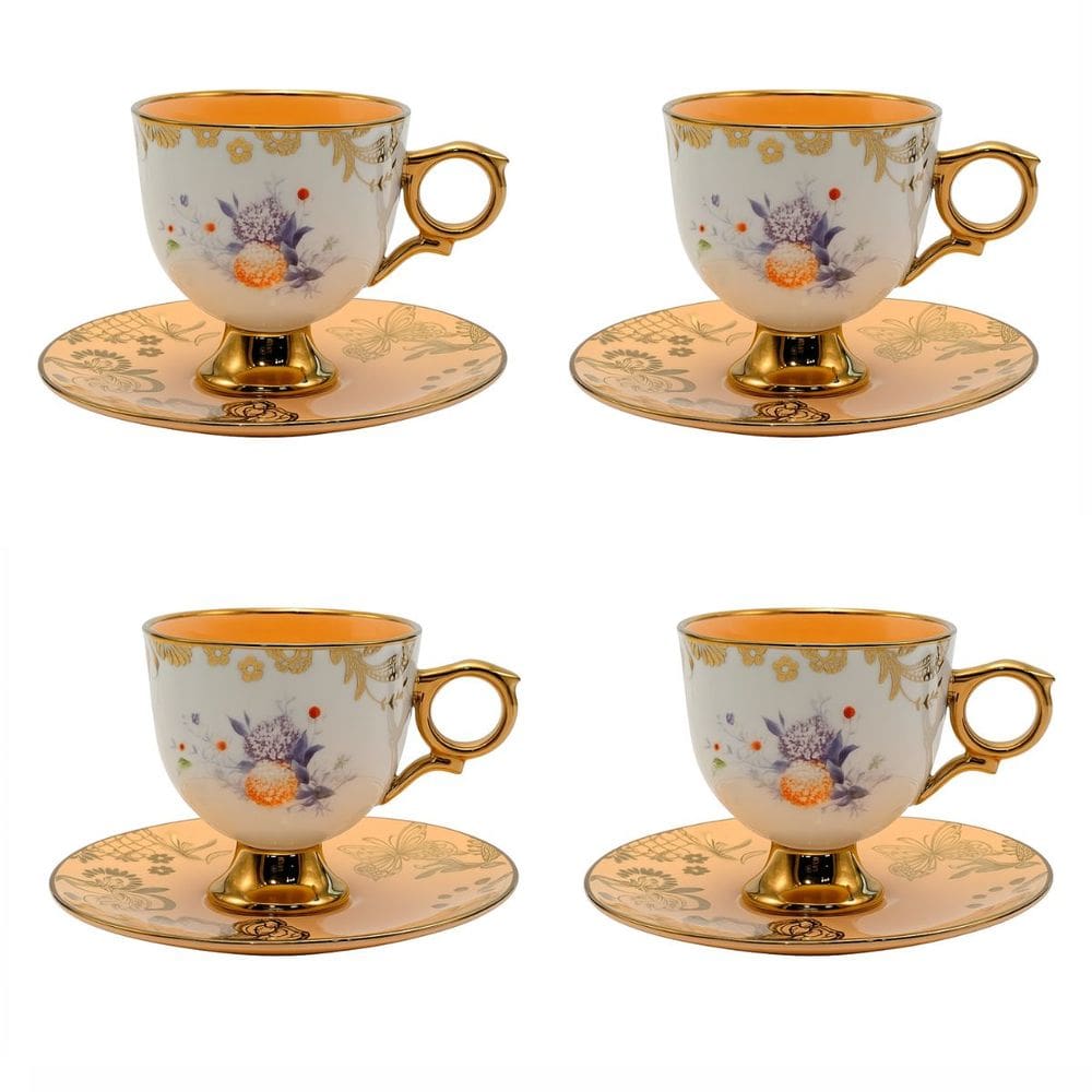 Jogo 4 Xícaras 200ml Chá Laranja New Bone Madeleine L´hermitge