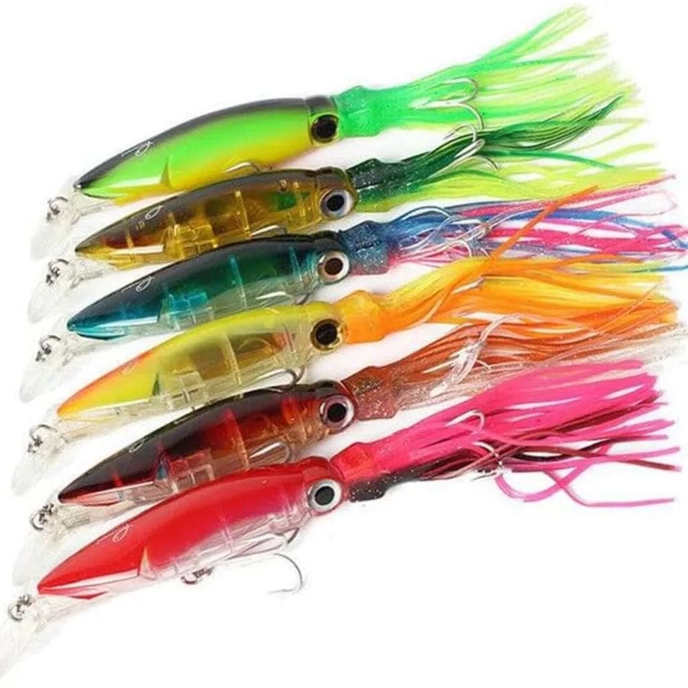 Kit 6 Isca Artificial Squid Jig Pesca Esportiva Lorben