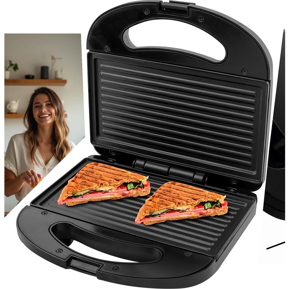 Grill e Sanduicheira Fama FGR01 750W Preto Dual Function Chapas Antiaderentes Grelha Carnes Peixes Vegetais