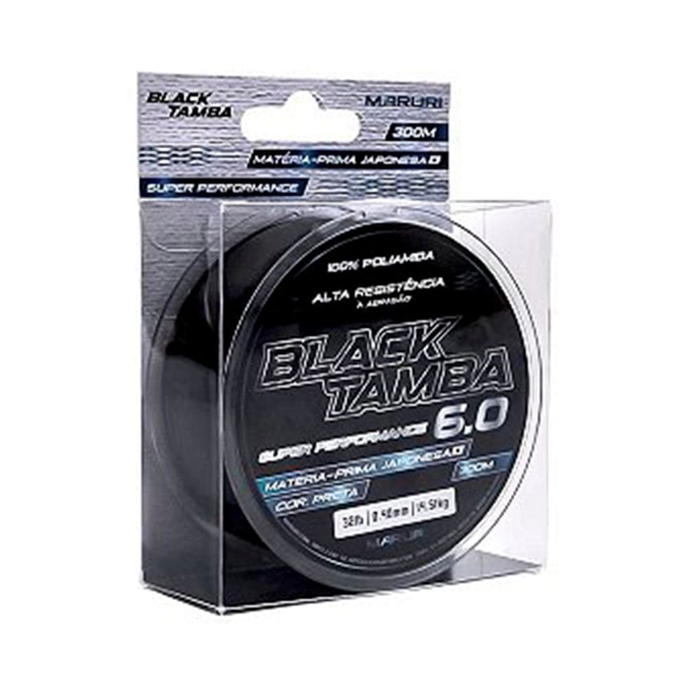 Linha Monofilamento Maruri Black Tamba 300m Preta 0.37mm 28lb 12.70kg