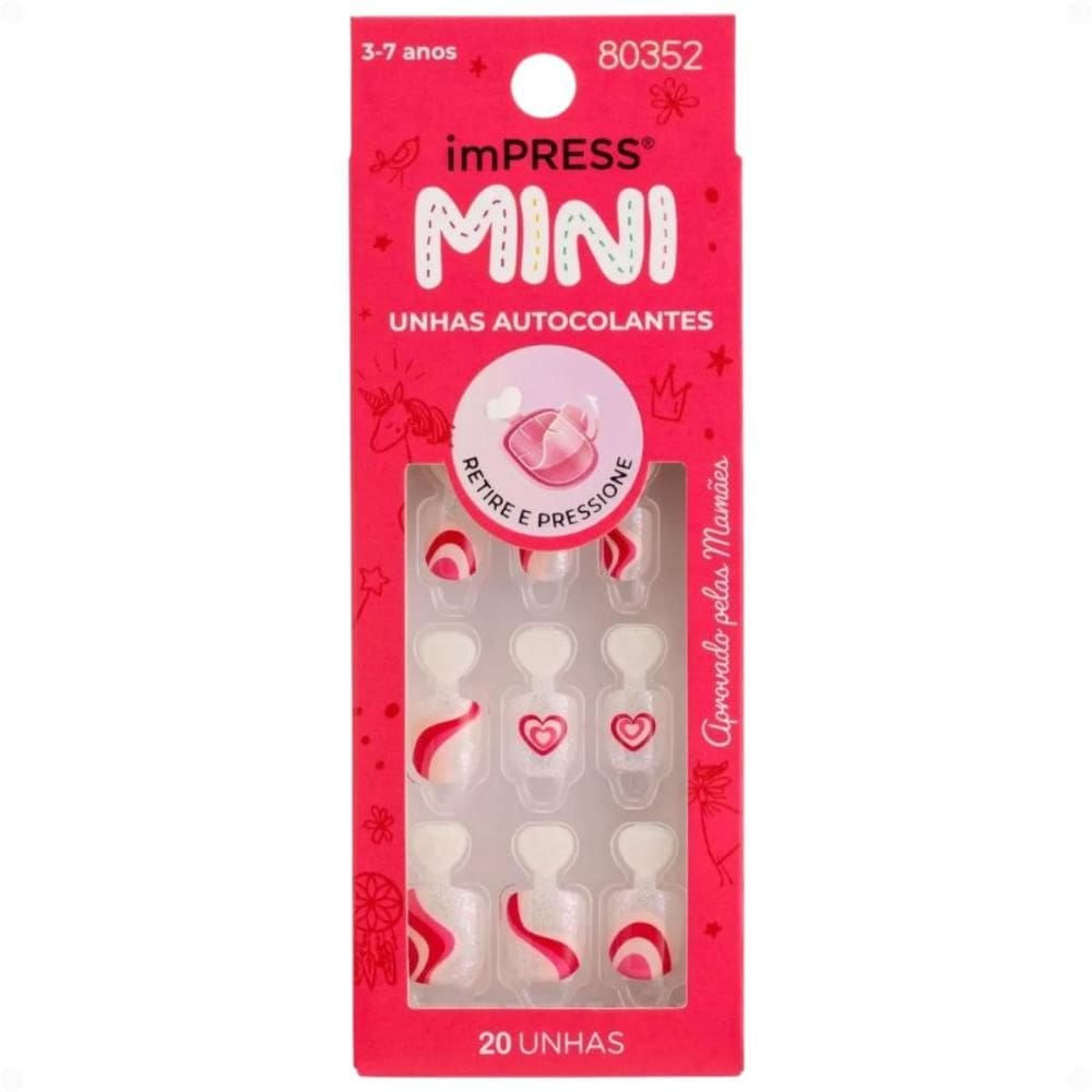 Mini Unhas Autocolantes Infantil Kiss New York Impress Dream Big Imm304b