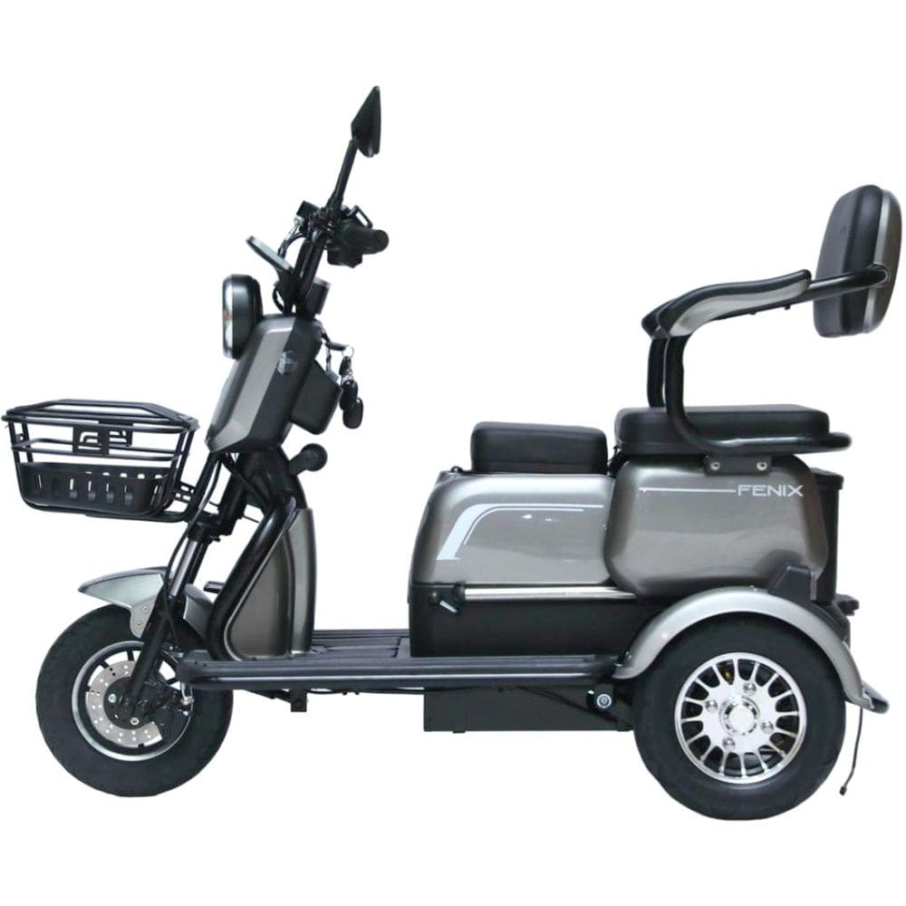 Triciclo Elétrico 750W Litio Fenix Grafite Tração Reduzida - Não Precisa de CNH