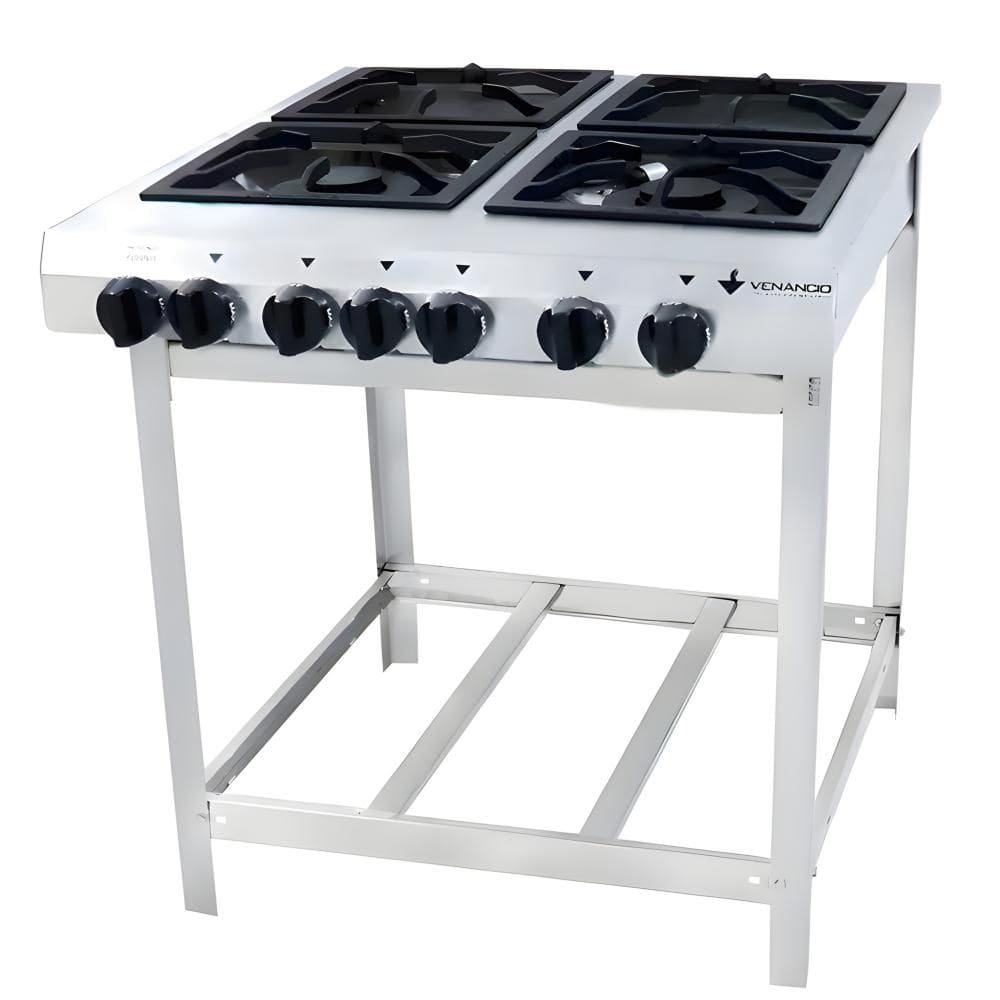 Fogao 4 Bocas 30X30cm Gas Glp Baixa Pressao Ei4 Extra Perfil 5Cm De Pe - Venancio