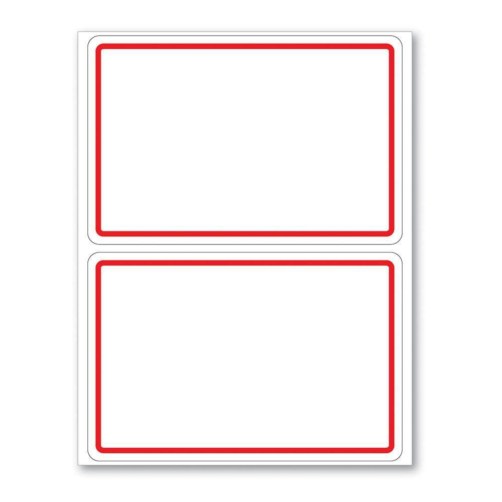 Etiqueta escolar sem pauta e tarja vermelha 10uni Pimaco