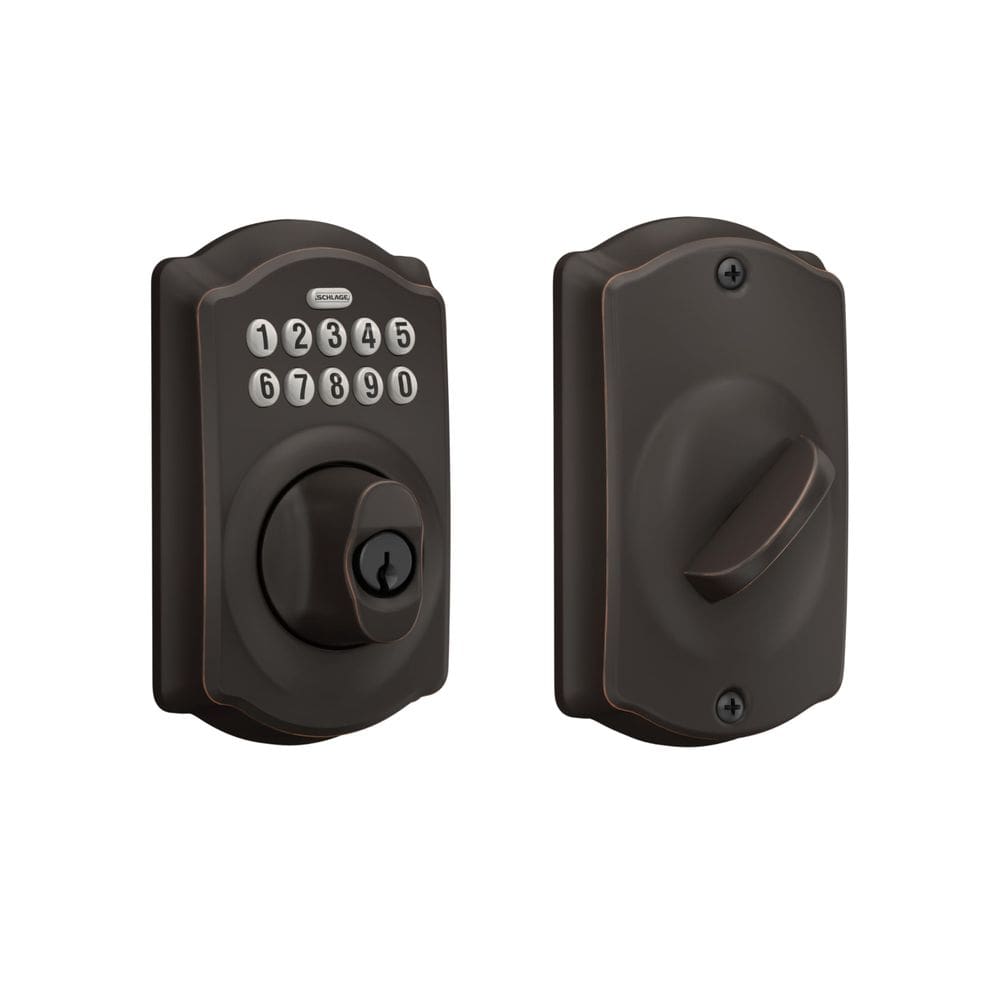 Teclado Deadbolt SCHLAGE BE365 V CAM 716 Camelot Aged Bronze
