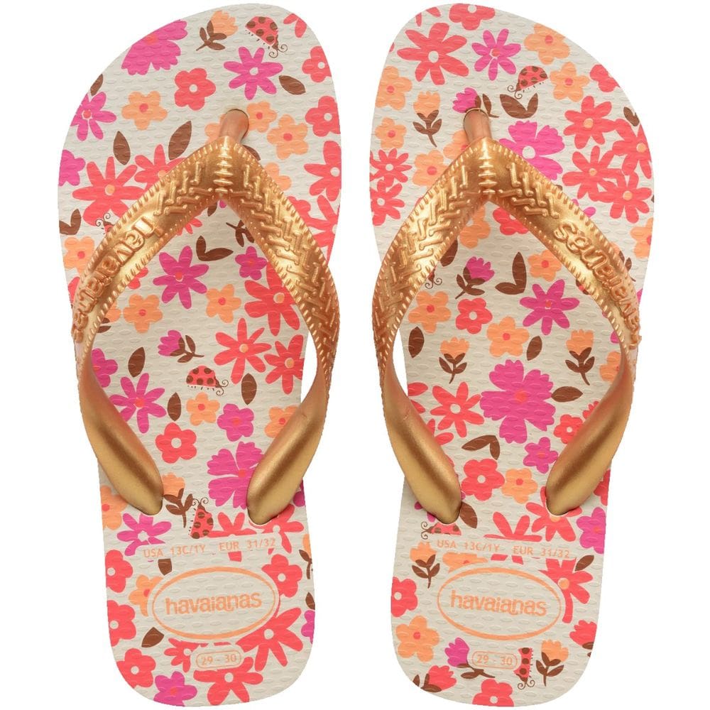 Chinelo Dedo Infantil Menina Casual Dia a Dia Passeio Praia Conforto Havaianas Kids Flores