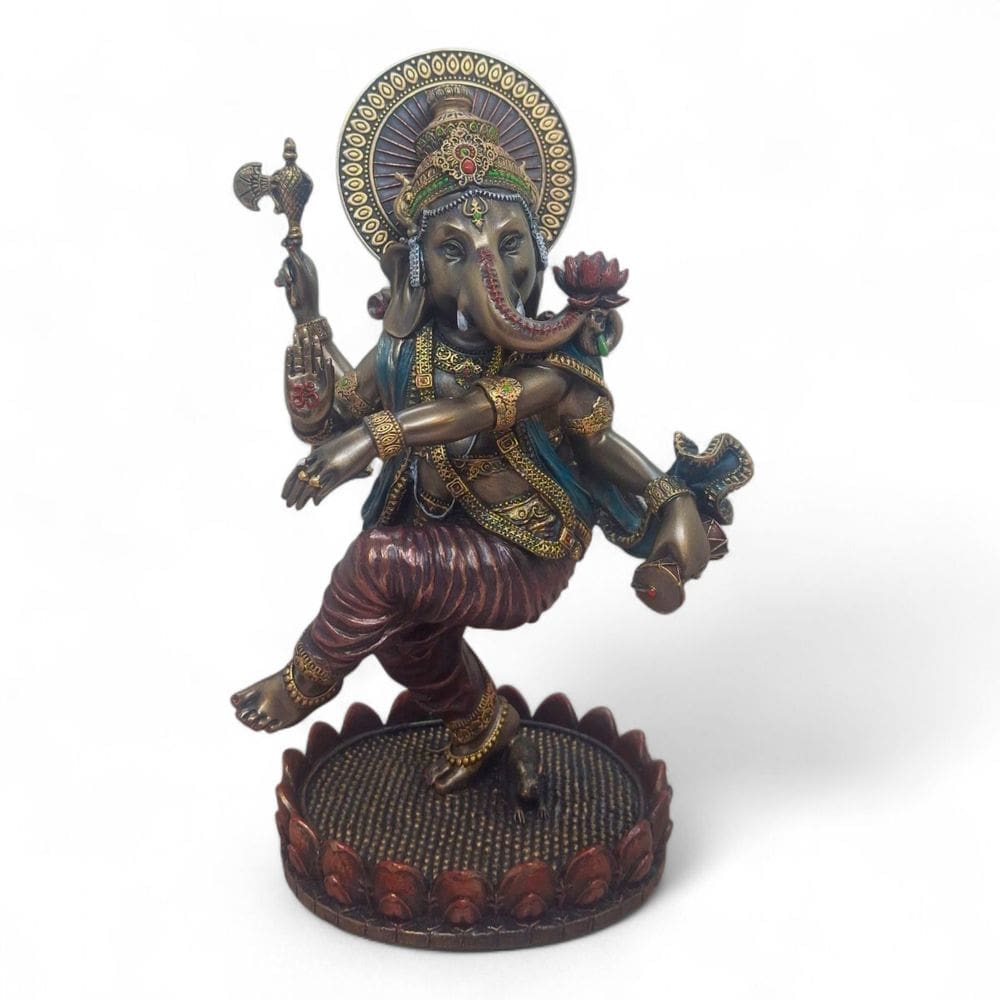 Estátua Ganesha Dançando Espiritualidade e Leveza 21cm