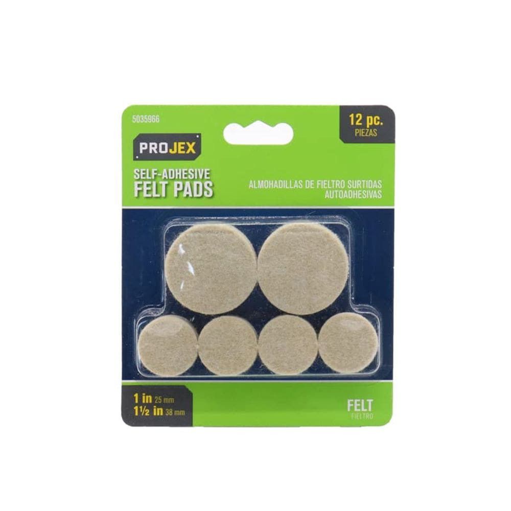 Almofadas para móveis PROJEX Felt, autoadesivas, marrons, redondas, pacote com 12 unidades