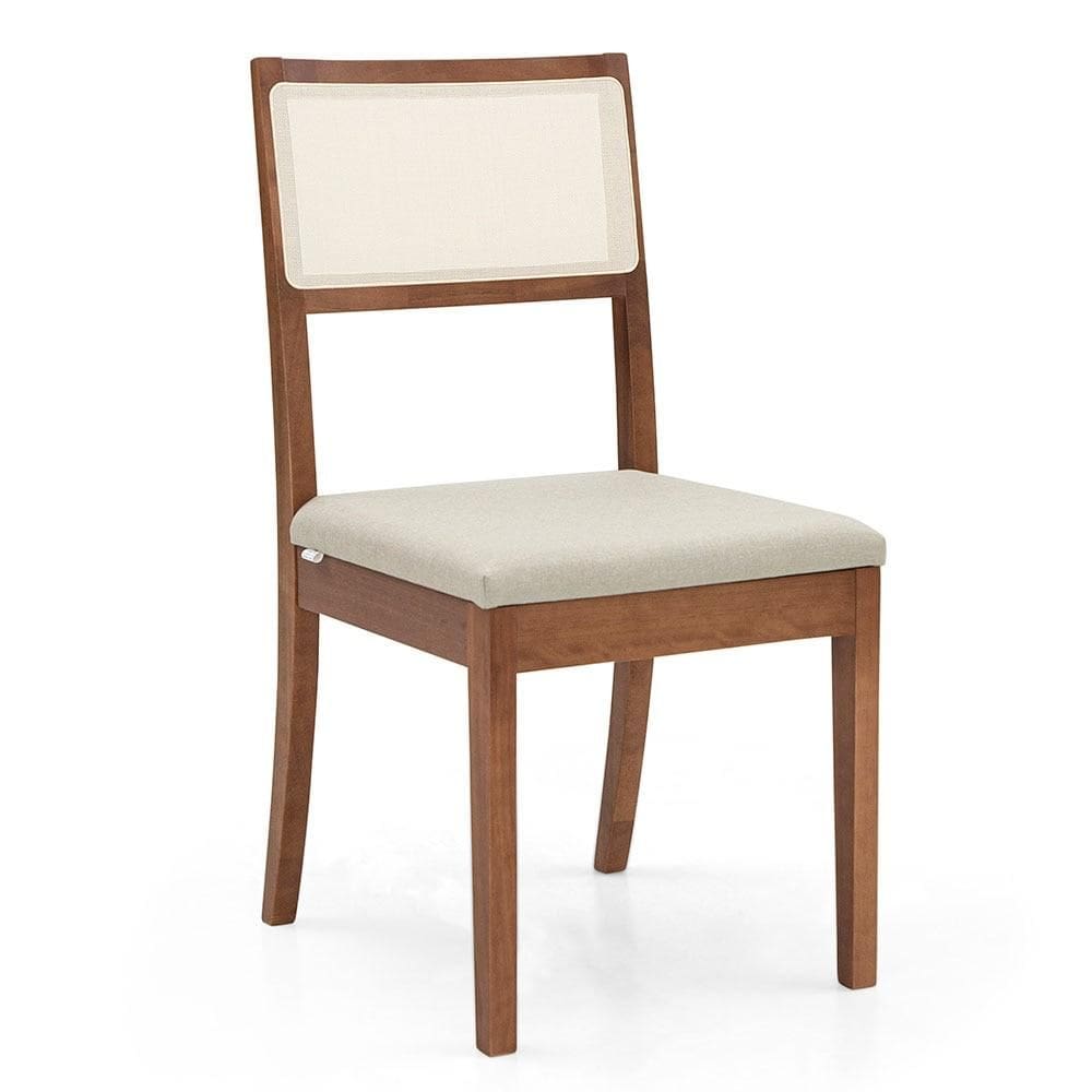 Cadeira de Jantar Herval Map Madeira Maciça, Palha Natural