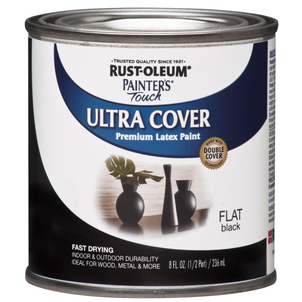 Pintura Rust-Oleum 1976730 Flat Black 236ml de látex