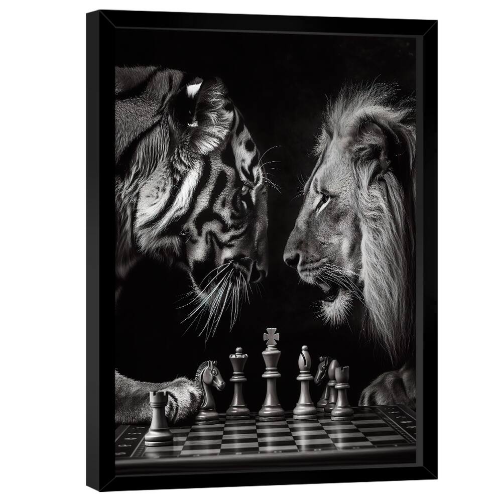 Quadro Decorativo Xadrez Felino