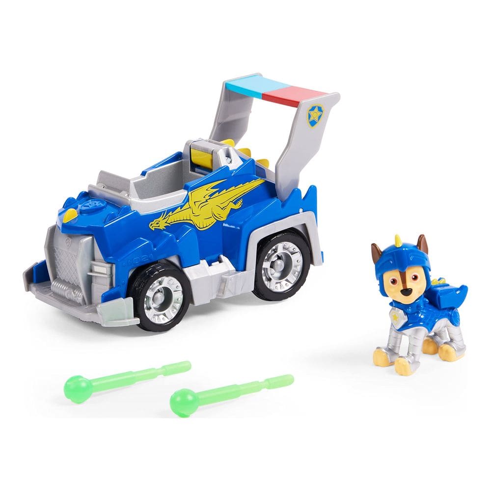Carro de brinquedo Paw Patrol Chase Rescue Knights com boneco e lançador