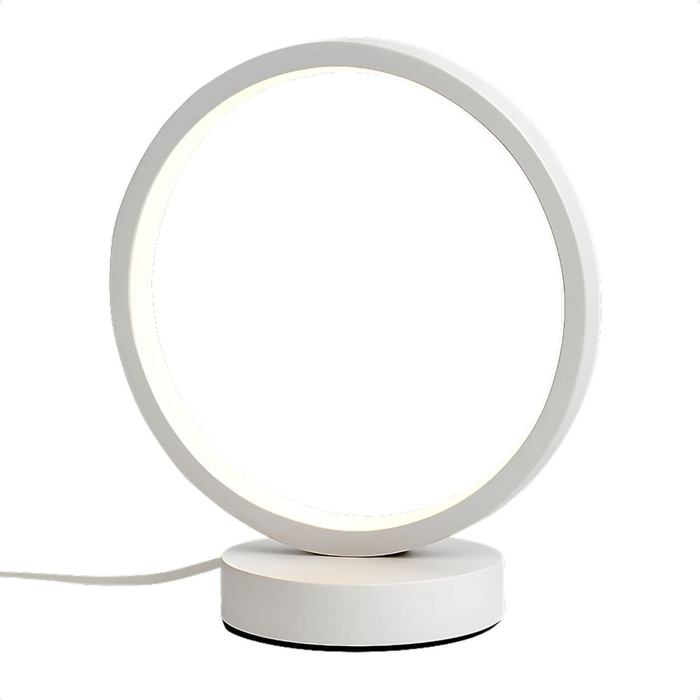 DEC04622-Luminária de Mesa Led Minimalista Anel USB Branca