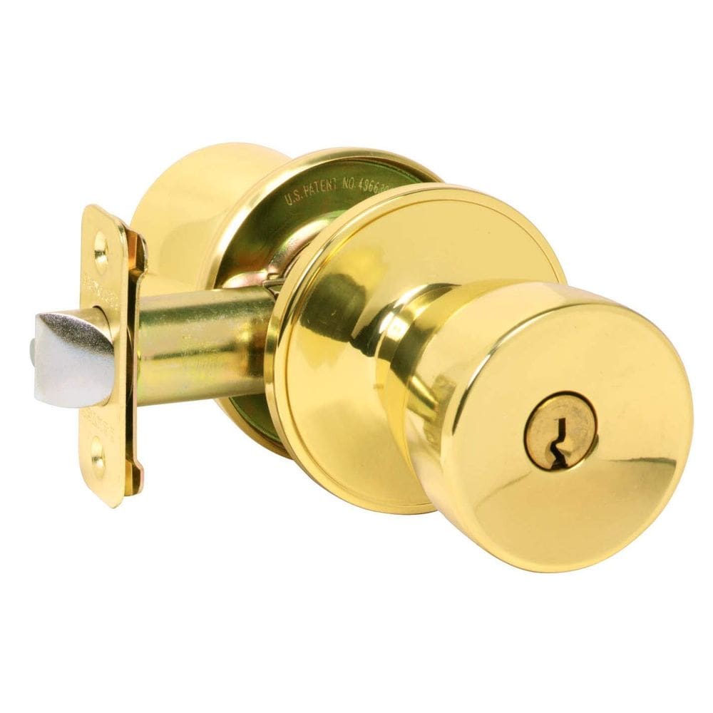 Maçaneta de porta SCHLAGE J54 V BYR 605 Entrada com chave de latão brilhante
