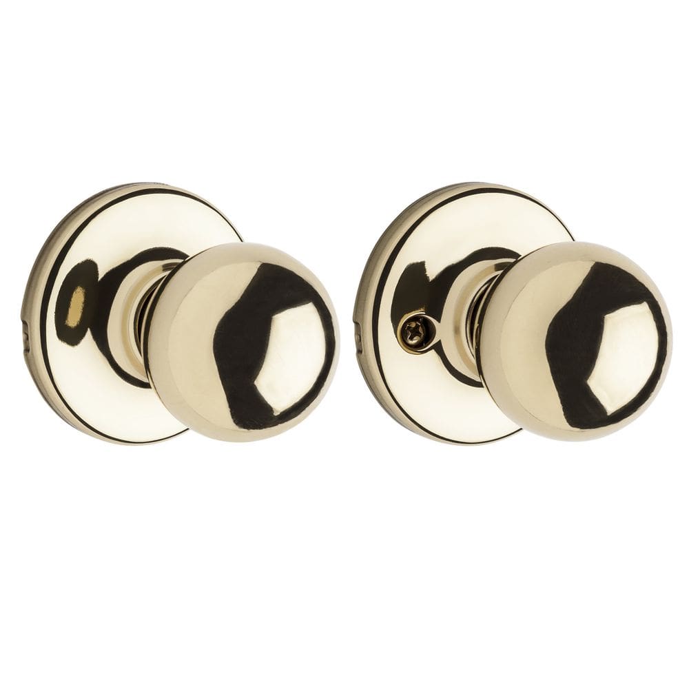 Maçaneta de porta Kwikset Polo, latão polido, fecho ajustável