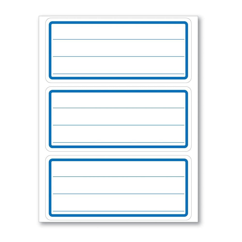 Etiqueta escolar com pauta e tarja azul 15uni - Pimaco