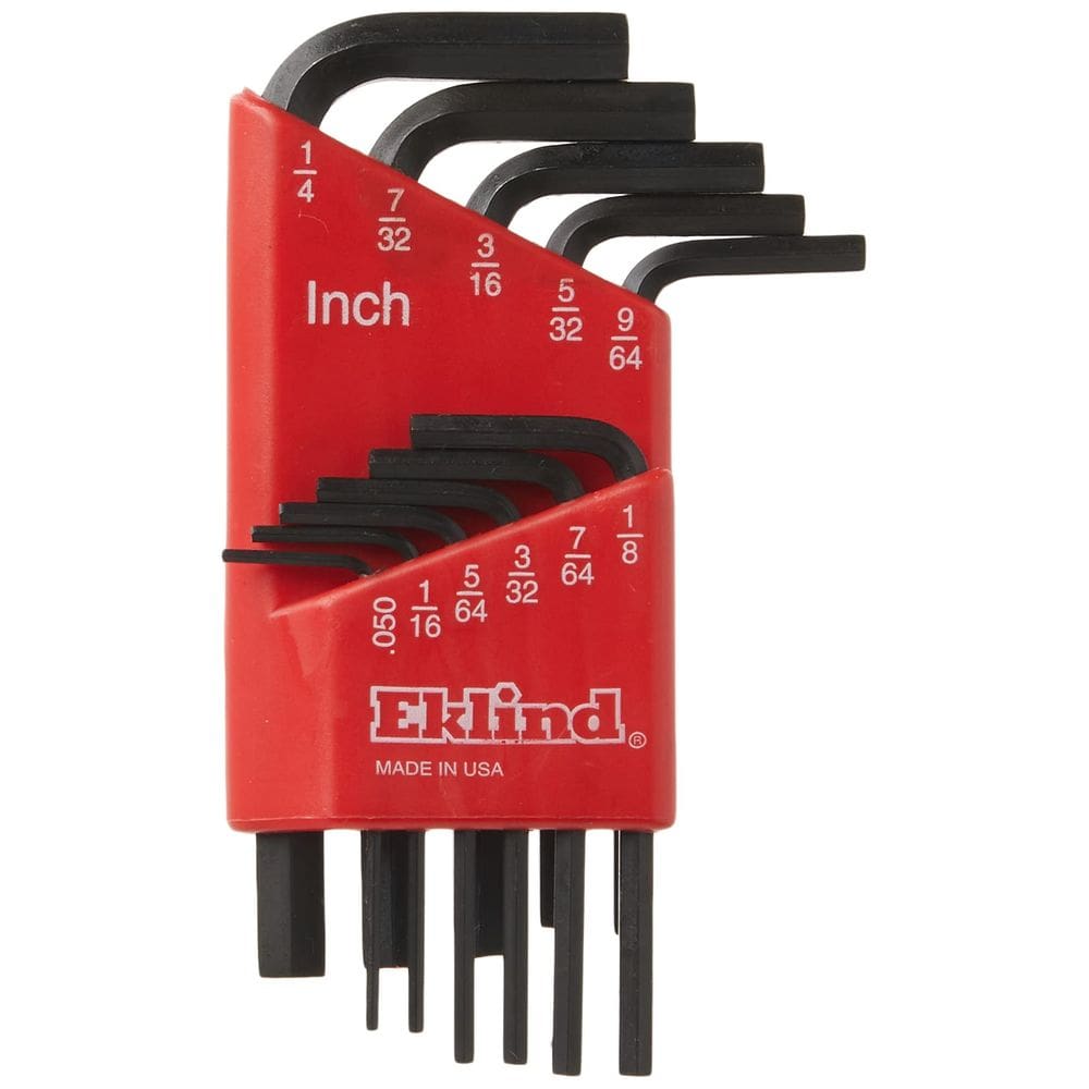 Conjunto de chaves em L hexagonal Eklind 10111, 11 unidades SAE polegadas