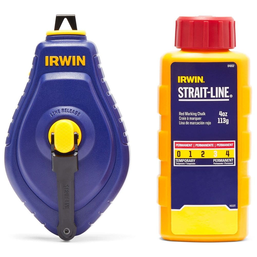 Chalk Line Reel Irwin Strait-Line Speedline 30m Red Chalk