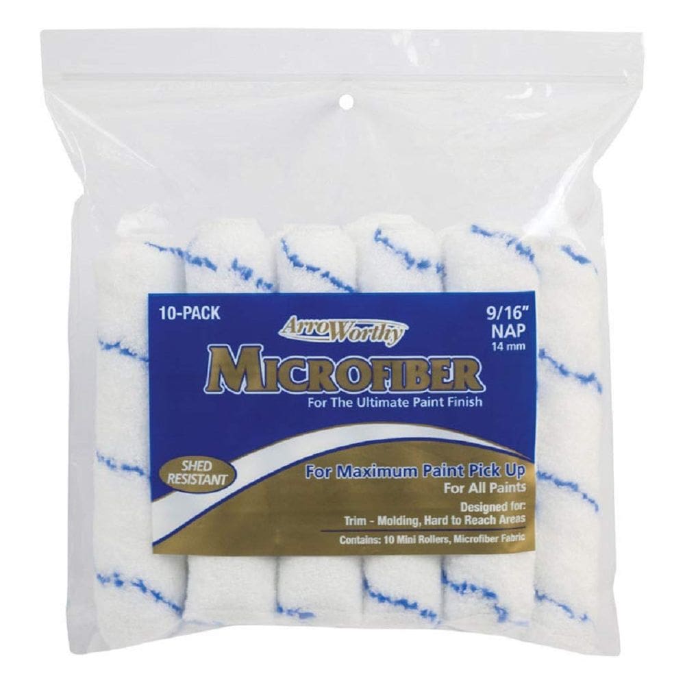 Tampa de rolo de pintura Arroworthy Microfiber 1,4 cm x 16,5 cm, pacote com 10