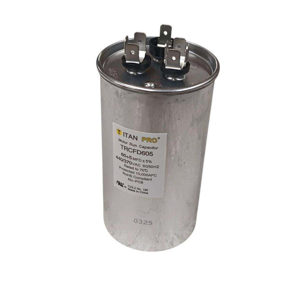 Capacitor Titan PRO TRCFD605 60+5 MFD 370V de operação redonda