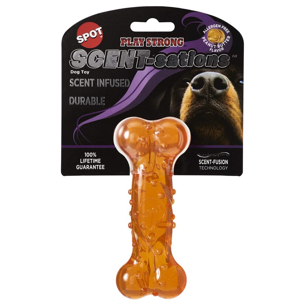 Brinquedo para cães SPOT Play Strong Scent, 13 cm de manteiga de amendoim
