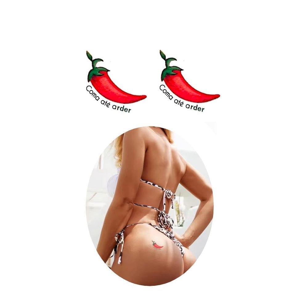 Tatuagens Temporárias Dupla Pimenta Coma Ate Arder Erótica