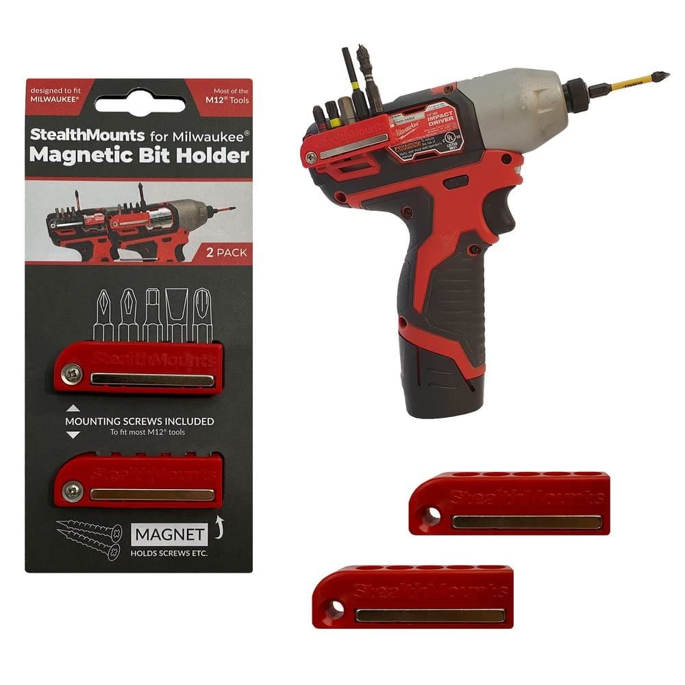 Porta-brocas magnético StealthMounts Milwaukee M12, pacote com 2